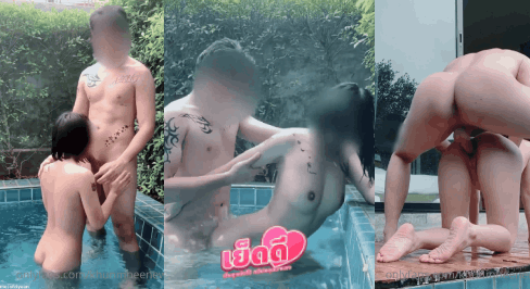 คลิปหลุด khunmheenew จับสาวผมสั้นผิวขาวล่อริมสระอมควยในน้ำ คลิปหลุด onlyfan กระโดดขย่มขอบสระท่าหมากระแทกรัวน้ำแตกพุ่งฟิน